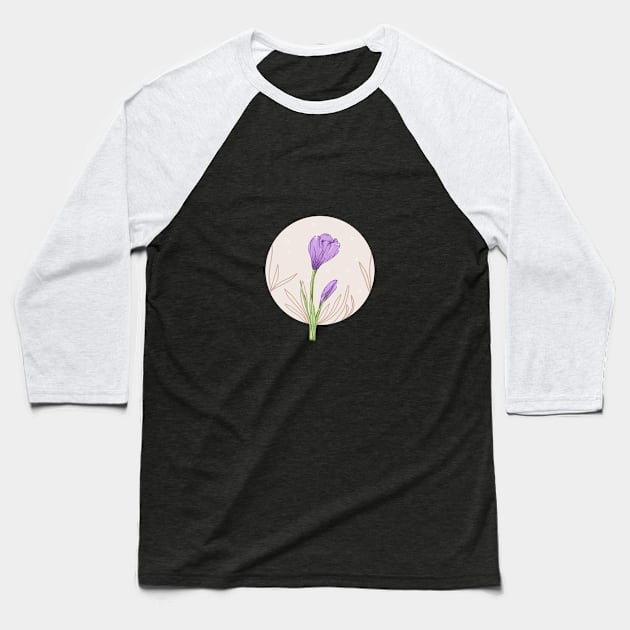 A Purple Flower T-Shirt Baseball T-Shirt by melissamco